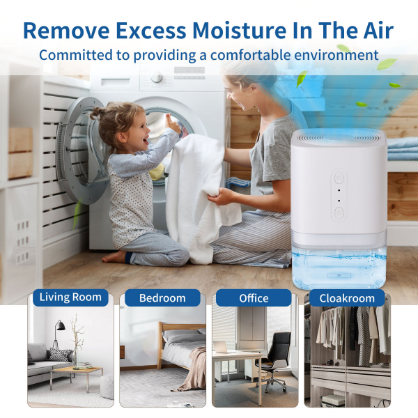 2L Water Absorption Air Clothes Dryer Home Dehumidifier